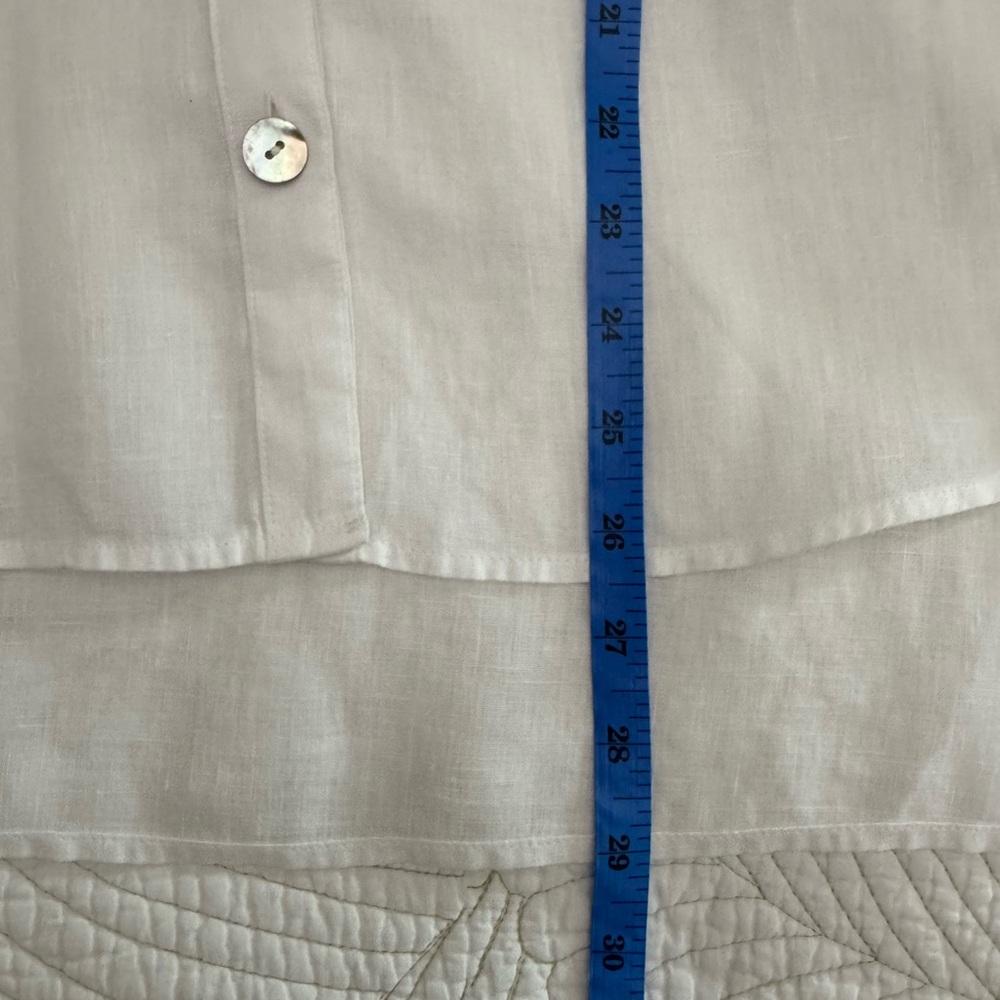 J Jill Sleeveless Button-Front White Linen Top- Size S - Picture 9 of 12